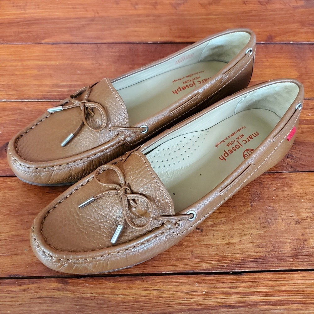 Marc Joseph Leather Loafers Shoes Women 6.5 Brown Comfort Slip On Casual
